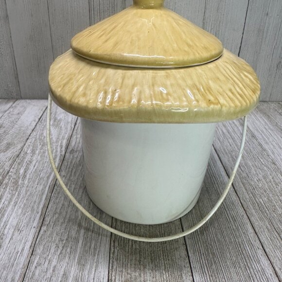 Vtg Teleflora Mushroom Shape Hanging Birdhouse Planter Floral 6.5" Tall Portugal - Picture 5 of 15